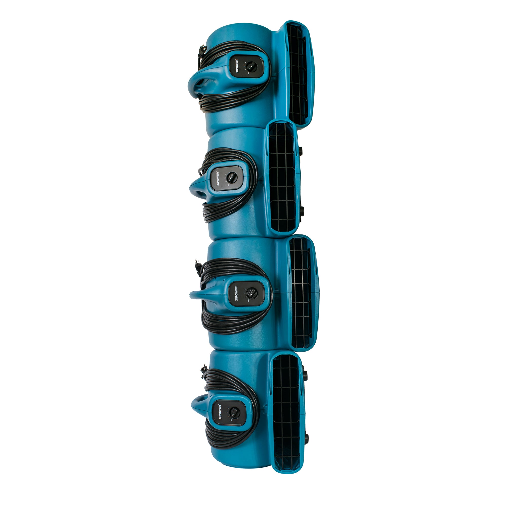 XPOWER X-600A 1/3 HP Air Mover with Daisy Chain in blue stackable view