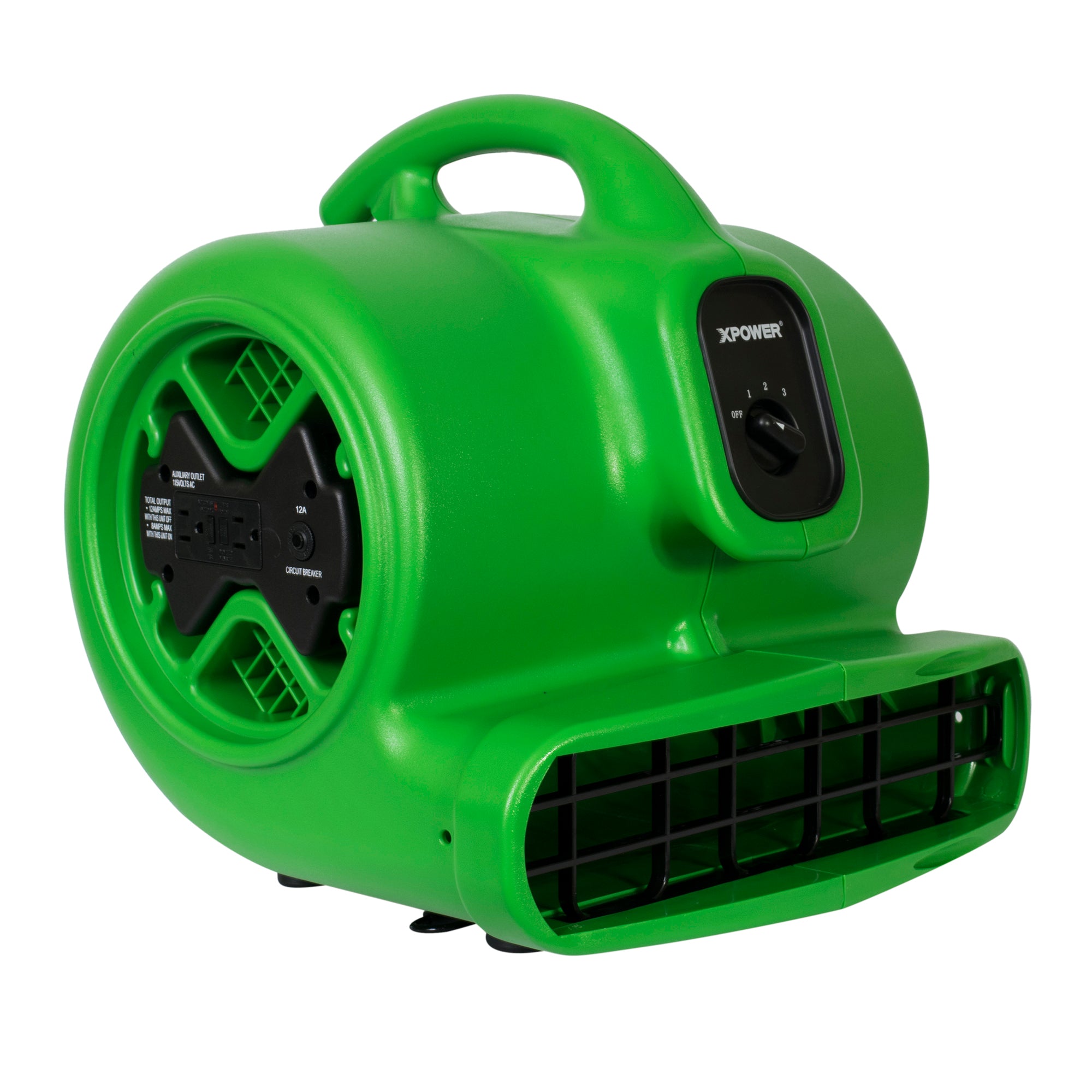 XPOWER X-600A 1/3 HP Air Mover with Daisy Chain in green main view