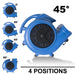 4 position view of XPOWER X-800TF 3/4 HP 3200 CFM 3 Speed Air Mover, Floor Fan, Dryer, Blower with Timer and Filter Kit
