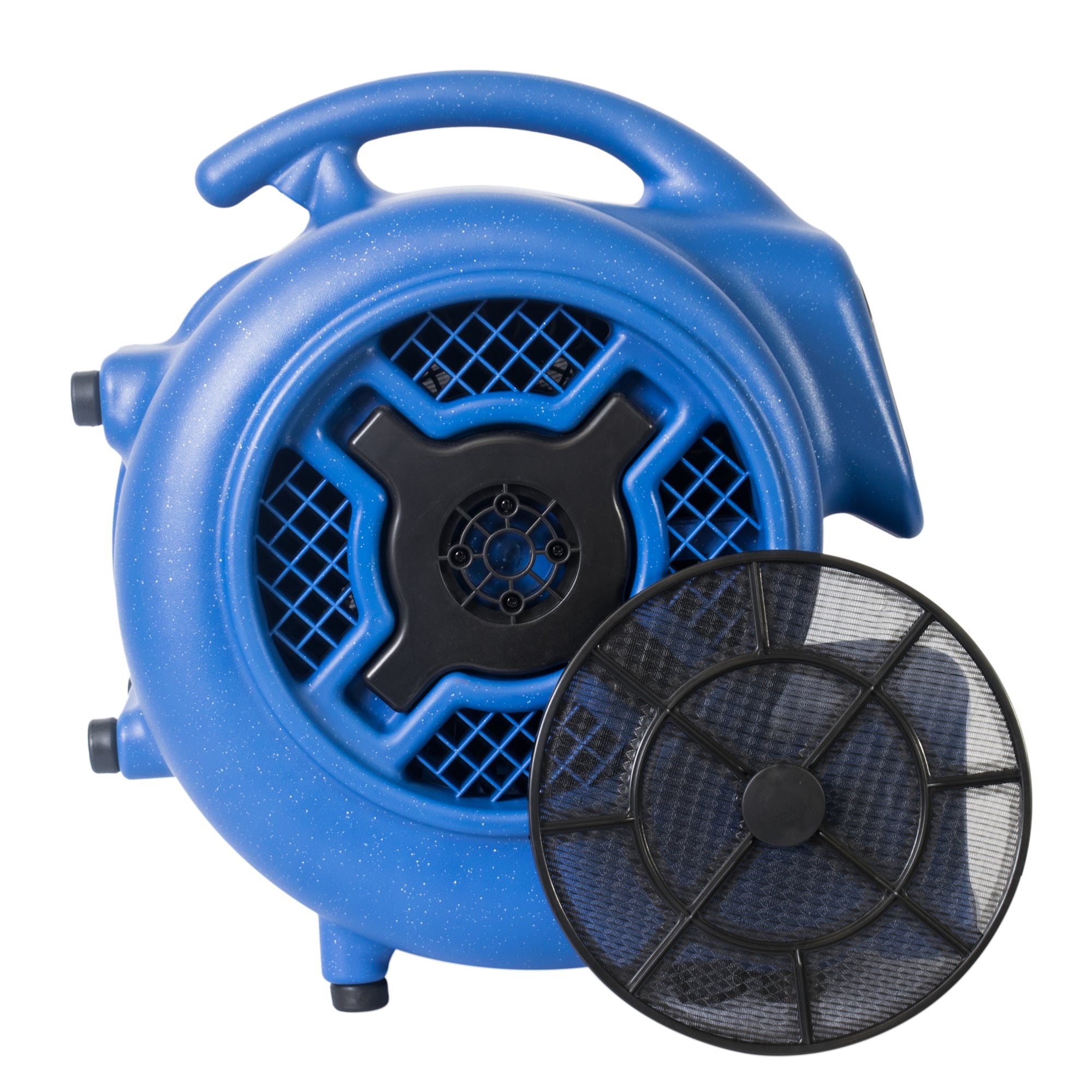 left side filter view of XPOWER X-800TF 3/4 HP 3200 CFM 3 Speed Air Mover, Floor Fan, Dryer, Blower with Timer and Filter Kit
