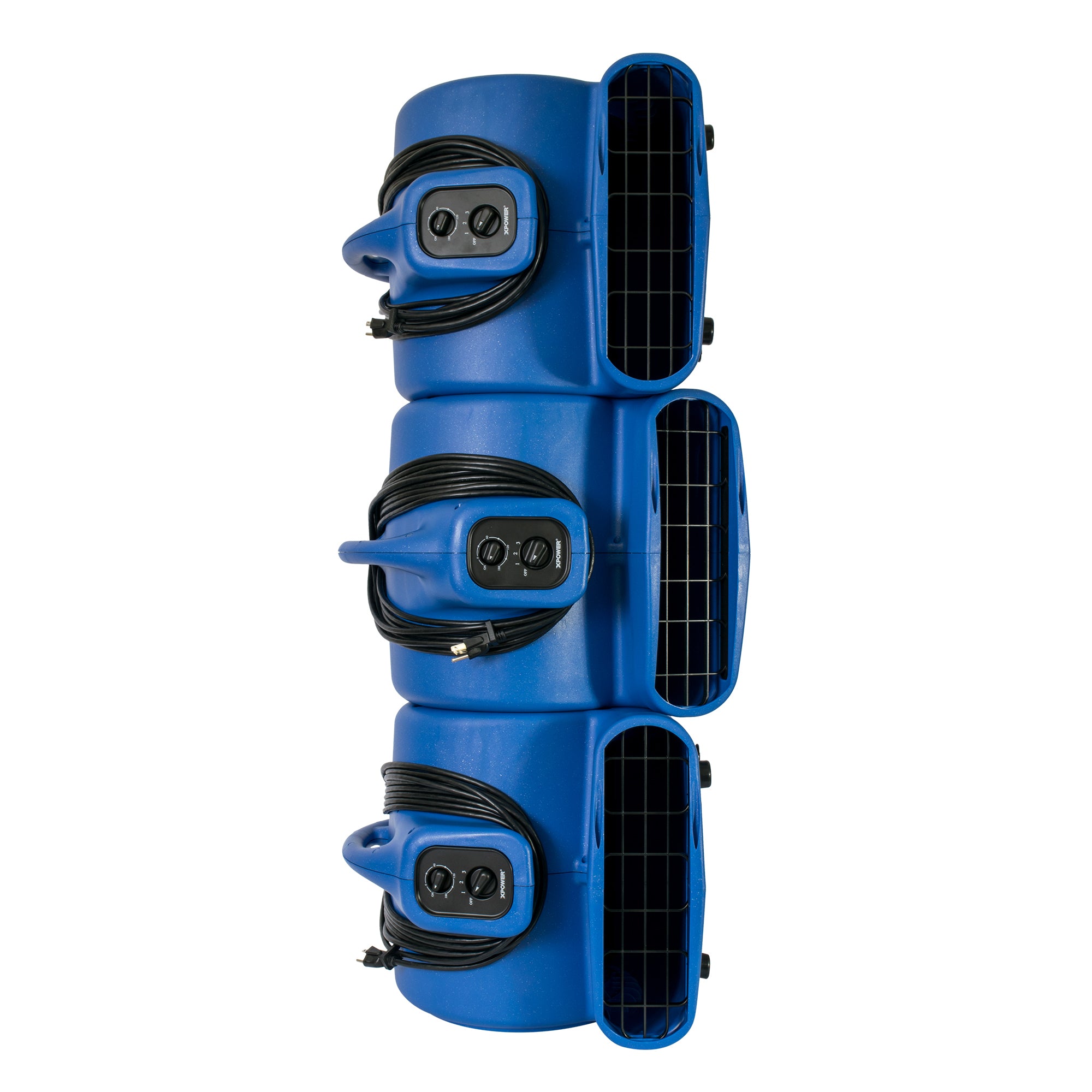 stacked view of XPOWER X-800TF 3/4 HP 3200 CFM 3 Speed Air Mover, Floor Fan, Dryer, Blower with Timer and Filter Kit
