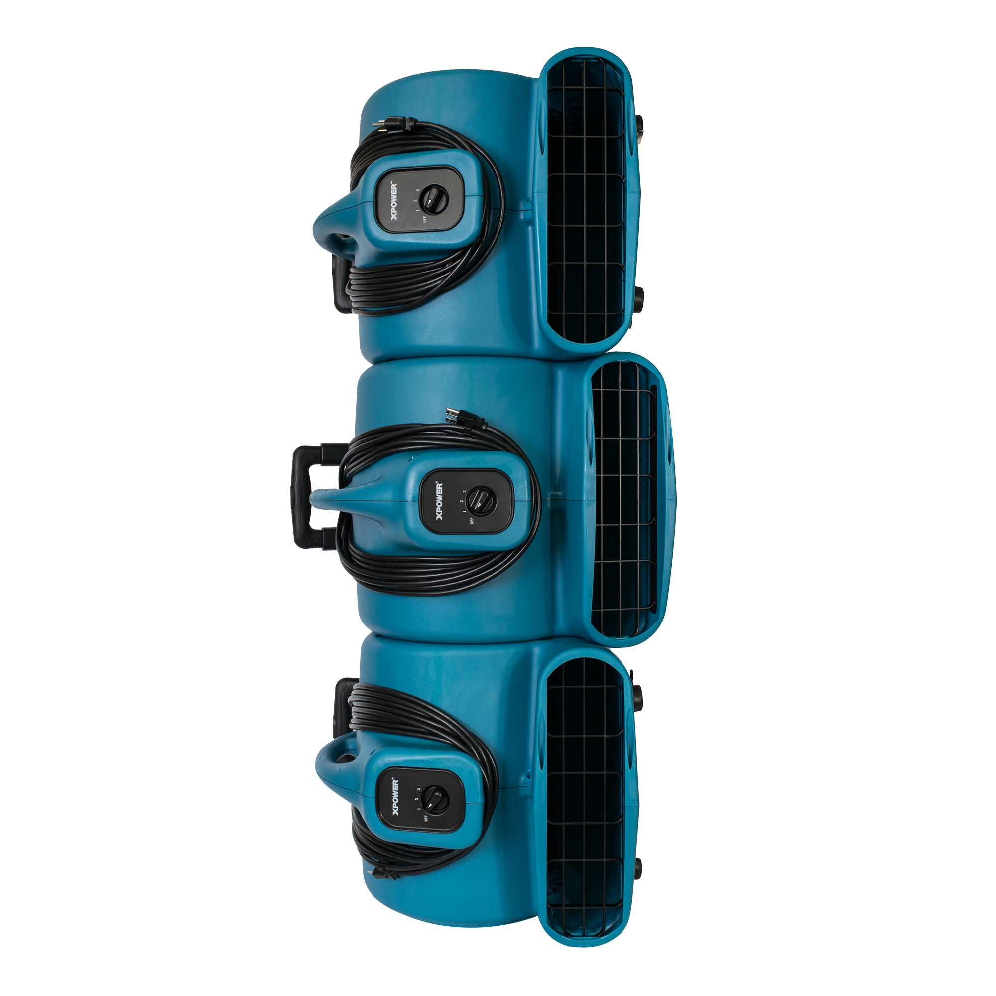 stacked view of XPOWER X-830H 1 HP Air Mover w/ Telescopic Handle & Wheels
